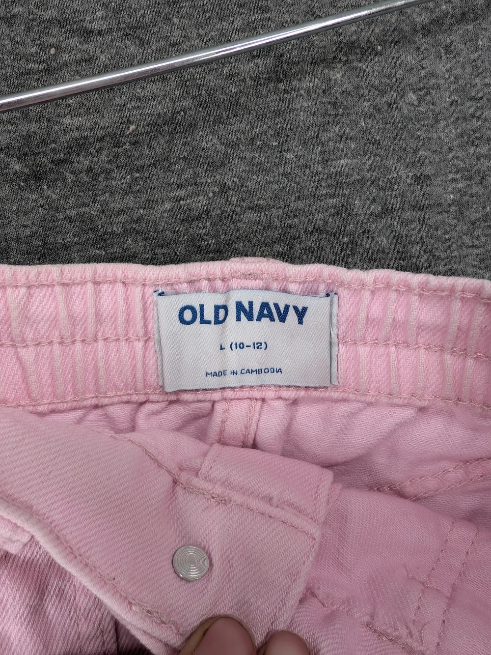 Girl's Old Navy Pink Button-Front Denim Skirt